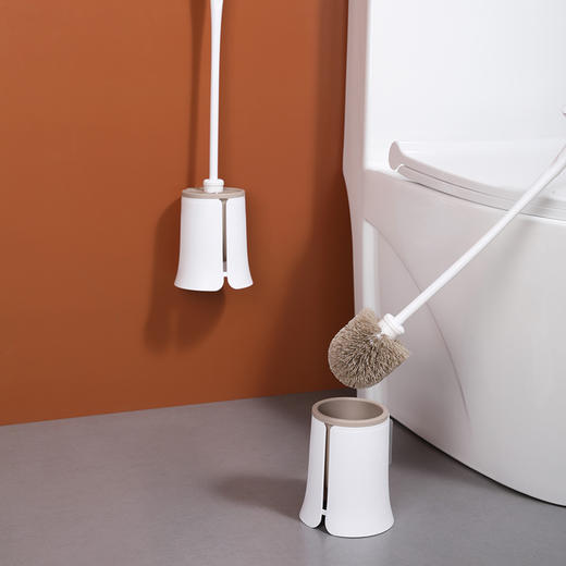 美丽雅抗菌型马桶刷长柄壁挂式免打孔厕所刷子套装卫生间清洁去死角 商品图0