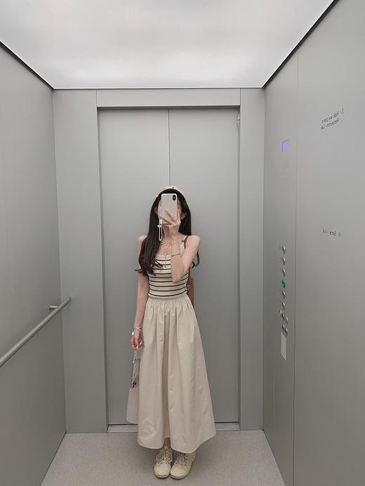 金蘑菇菇 偷偷心动 松弛且甜美 / 看展条纹op 外穿针织小吊带背心 商品图2