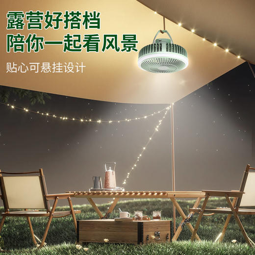 新款户外露营照明电风扇   台扇+吊扇+夜灯三合一！清凉随行，柔光相伴🌿USB充电告别电池烦恼，户外休闲必备💡  商品图1