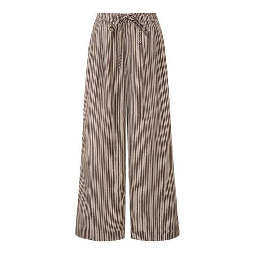 【2件9折】【Petit Bari】(多色)慵懒松弛松紧腰竖条纹廓型休闲裤 商品图2