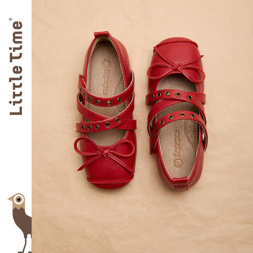 littletime女童公主鞋2025春夏新皮鞋儿童闪粉紫金芭蕾鞋礼服单鞋 商品图1