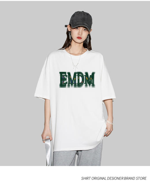 【GZ】无忧购“清仓大促”新款短袖印花宽松百搭阔版半袖休闲纯棉T恤英文款（截单后3-5天发货） 商品图3