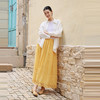 绽放女装385朵/【多巴胺系列】苎麻镂空棉花边拼接双层半身中长裙 商品缩略图1