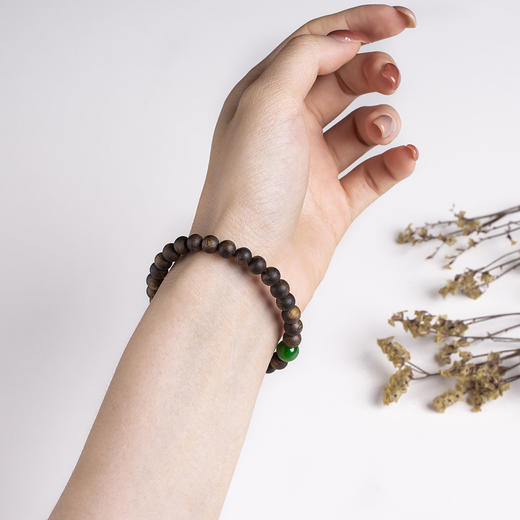 xy0408，沉香+碧玉南红手串 商品图8