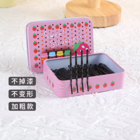 黑色一字夹发夹韩国成人波浪夹小黑卡子头饰钢夹少女边夹发卡发饰  1件