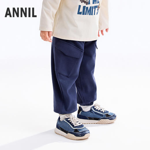 【实体店同款】男童全腰针织长裤秋季新款安奈儿童装XB536146 商品图2