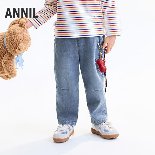 【实体店同款】男童全腰牛仔梭织长裤秋季新款安奈儿童装XB536123 商品图1