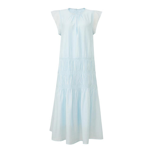 【2件9折】【Petit Bari】(多色)轻盈仙气褶皱肌理小飞袖连衣裙 商品图2