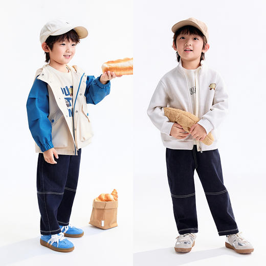 【实体店同款】男童全腰梭织单裤秋季新款安奈儿童装XB536005 商品图3