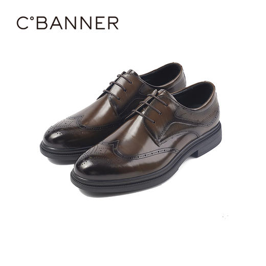 千百度正装皮鞋奢华精致雕花商务正装男鞋A25430055 商品图5