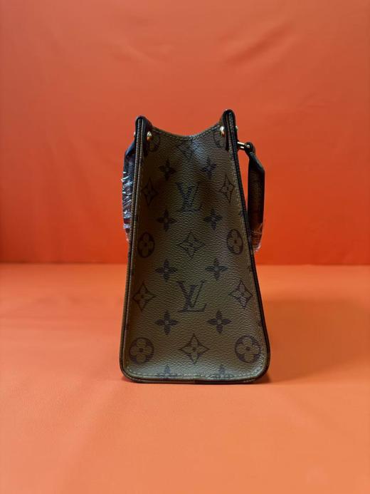 LOUIS VUITTON ONTHEGO 经典老花 帆布涂层 托特包Tote包购物袋手提单肩包 迷你 女款 棕色/焦糖色拼色 商品图4