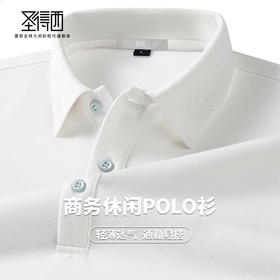 圣得西男士短袖休闲polo衫2025年夏季新款商务百搭立领短袖衬衫