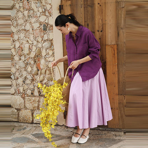 绽放旅行女装375朵/【多巴胺系列】高密砂洗棉结构感大摆伞裙舒适 商品图1