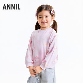 【实体店同款】女童圆领长袖卫衣秋季新款安奈儿童装XG531189