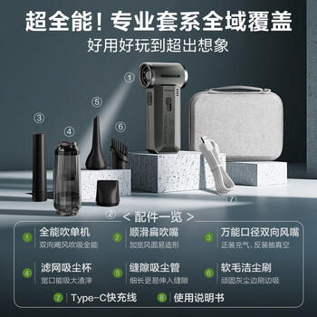 艾美特（AIRMATE）小风扇便携风扇暴力风扇手持风扇13万转高速小风炮充电户外多功能吸吹纳凉生火充气电风扇露营 RS1 商品图4