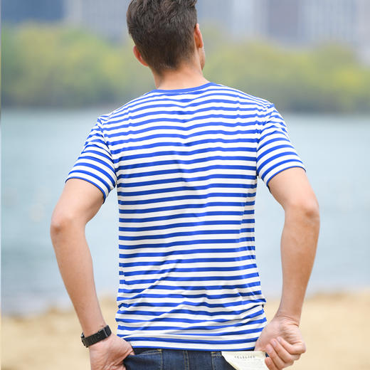 鹰爪海魂衫COOLMAX速干t恤男短袖条纹夏季半袖 商品图3