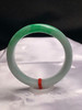 620405，57.5圈口，飘绿正圈平安镯，白底飘一截绿，半山半水色，底子细腻 商品缩略图0