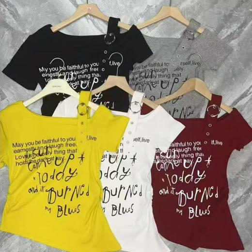 女装衣服上衣 泽西风穿搭短袖T恤-1件 163393831 商品图1