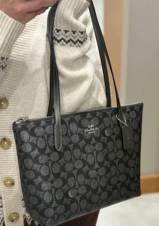 代工厂寇驰拉链款进口珠光老花公文包妈咪包 商品图2