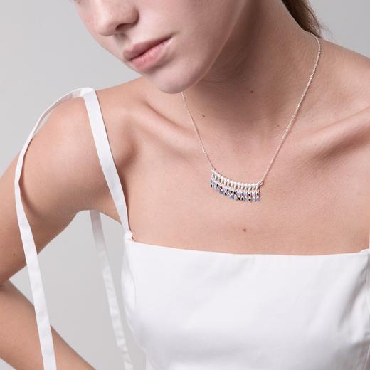 订购6周到｜Joidart-AUBE-银色 彩色珐琅 流苏 项链［西班牙设计师］ 商品图3