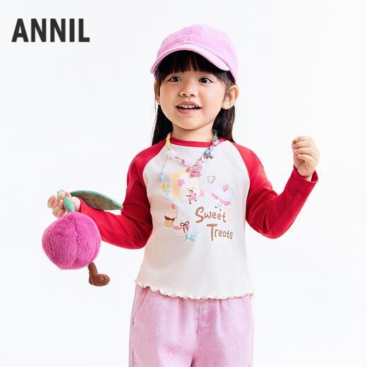 【实体店同款】女童圆领长袖上衣秋季新款安奈儿童装XG531184 商品图0