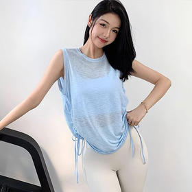 【3~5天发货】跃牌【美度空间】系列 运动短袖宽松瑜伽服罩衫薄纱上衣BX41004