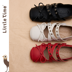 littletime女童公主鞋2025春夏新皮鞋儿童闪粉紫金芭蕾鞋礼服单鞋