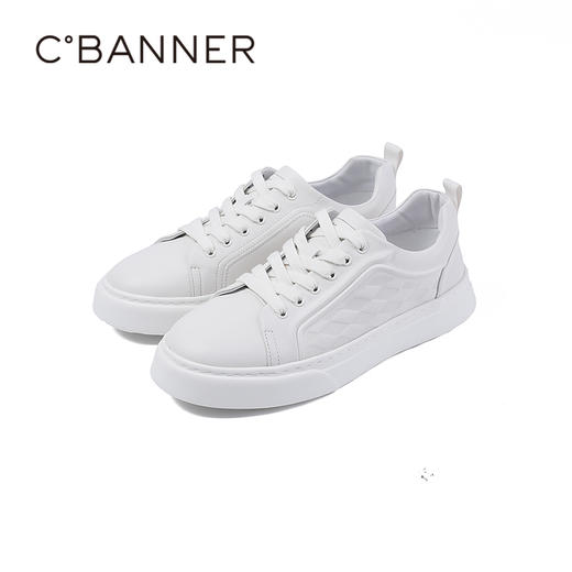 千百度秋季轻盈发泡大底真皮板鞋真皮透气鞋垫男鞋A25482091 商品图5