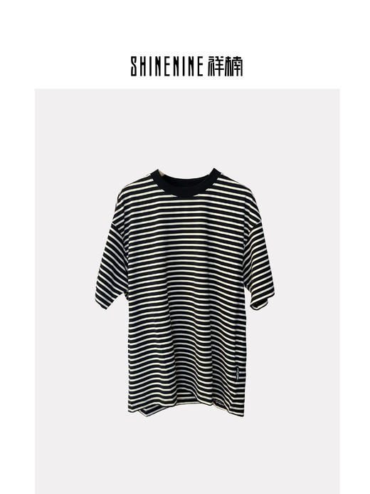T520812542条纹短袖T恤 商品图0