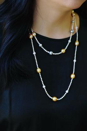 海水珍珠项链毛衣链