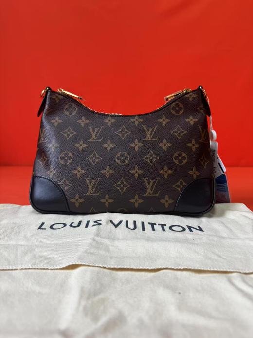 LOUIS VUITTON BOULOGNE 经典老花可拆肩带 涂层帆布拼牛皮饰边 链条包牛角包斜挎包单肩包 女款 黑色 商品图7