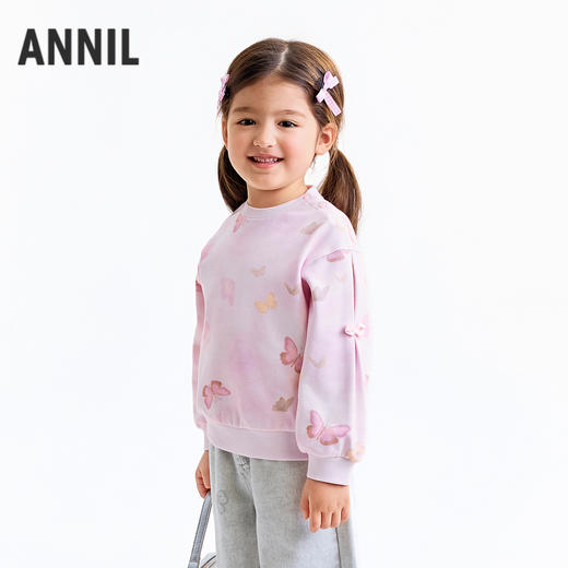 【实体店同款】女童圆领长袖卫衣秋季新款安奈儿童装XG531189 商品图2