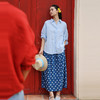 绽放旅行女装371朵/【多巴胺系列】长绒棉波点印花半身裙中长裙女 商品缩略图1