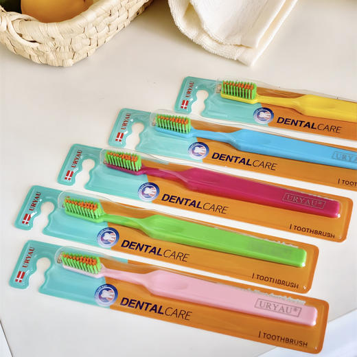 【超值12支装】URYAU 40°可弯折趣彩牙刷 软毛多巴胺设计 防滑手柄 12支*1盒 商品图4