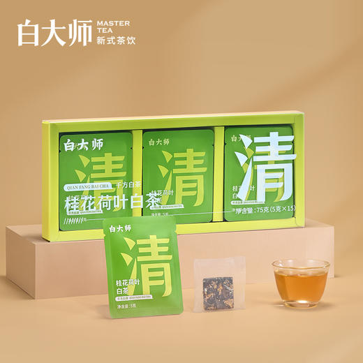 白大师茶叶礼盒正宗福鼎白茶2020年桂花荷叶白茶养生茶 商品图0