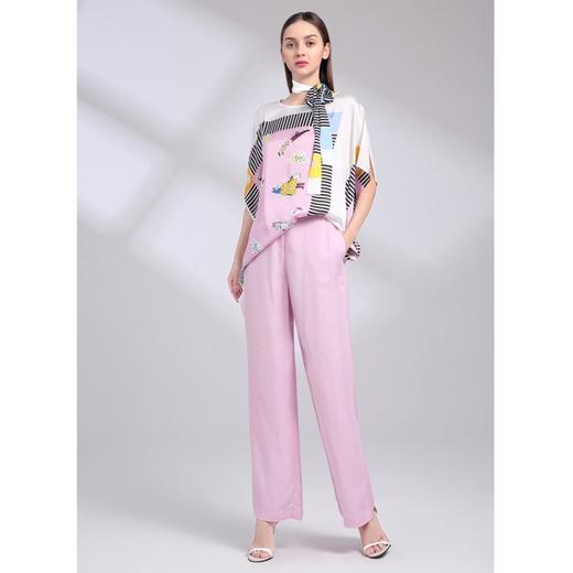 裘堤婼JETEZO	造型设计感印花雪纺衫	BA2029A1 商品图5