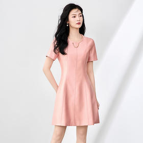 「高货wl」全新升级【铂金会员367/天猫489/差价122】(03124)洛诗琳优雅通勤高级感连衣裙2025夏季时尚修身显瘦中长裙