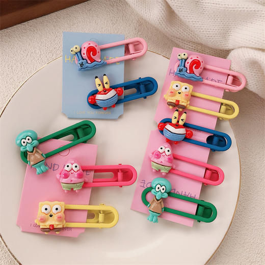 明星同款海绵宝宝发夹女后脑勺派大星可爱刘海夹侧边鸭嘴夹子发卡 1个 商品图2