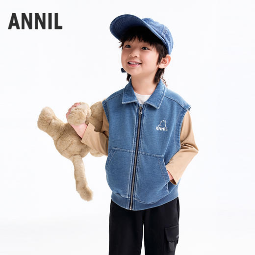 【实体店同款】男童翻领针织马夹秋季新款安奈儿童装XB532111 商品图2