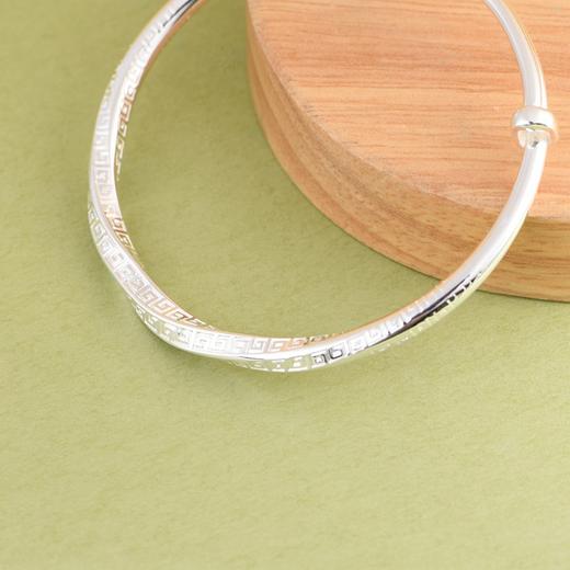 【细品流年】足银回纹莫比乌斯推拉口手镯【SCH-SZ0025-1-230】 商品图1