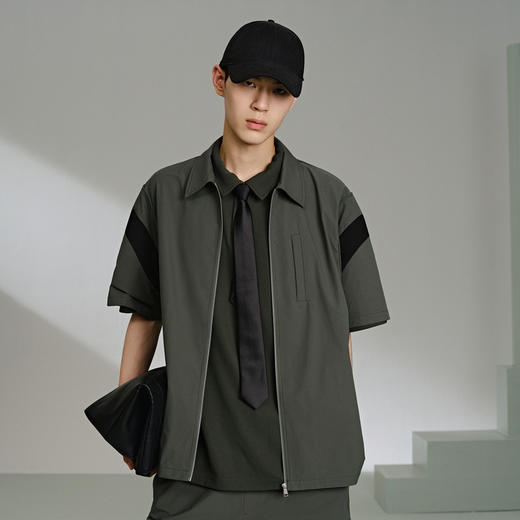 GXG男装 多色时尚翻领短袖衬衫 24年夏季热卖G24X232010 商品图4