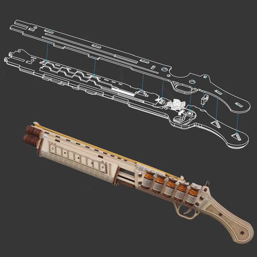 当当狸雷明顿散弹皮筋枪 129pcs 商品图7