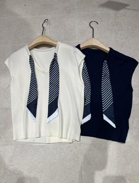 【门店同款】ENJOY夏季“都市漫游”飘带V领针织 163594501