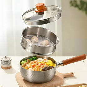 日本八奈司纯钛雪平锅 轻巧全能 不易生锈变形 烹饪效率翻倍