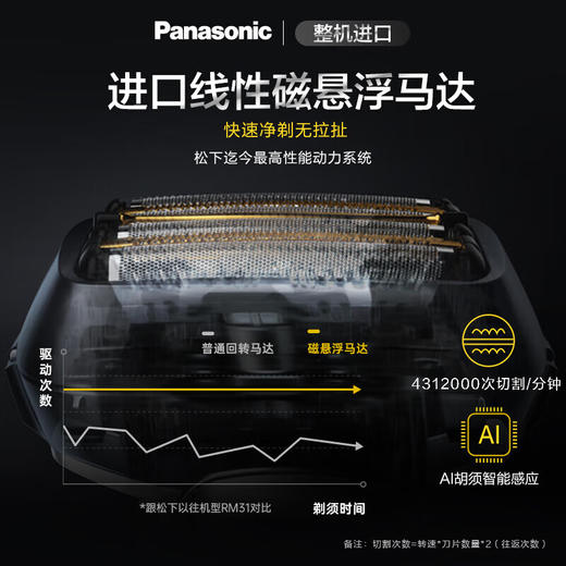 松下（Panasonic）巅峰9系剃须刀电动往复式男士刮胡刀进口六刀头清洁中心顶配生日礼物男士LS9AX_qb 商品图2