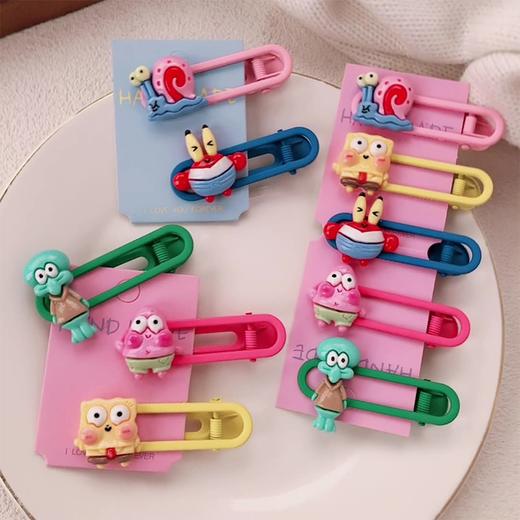 明星同款海绵宝宝发夹女后脑勺派大星可爱刘海夹侧边鸭嘴夹子发卡 1个 商品图0