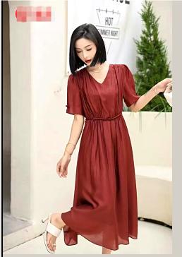 548161时尚气质款V领连衣裙 商品图0