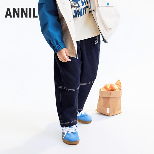 【实体店同款】男童全腰梭织单裤秋季新款安奈儿童装XB536005 商品图1