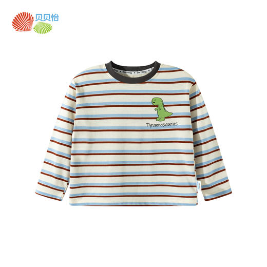 贝贝怡童装男童T恤长袖2025新款宝宝上衣纯棉儿童衣服打底衫春装ZB3ES018 商品图2