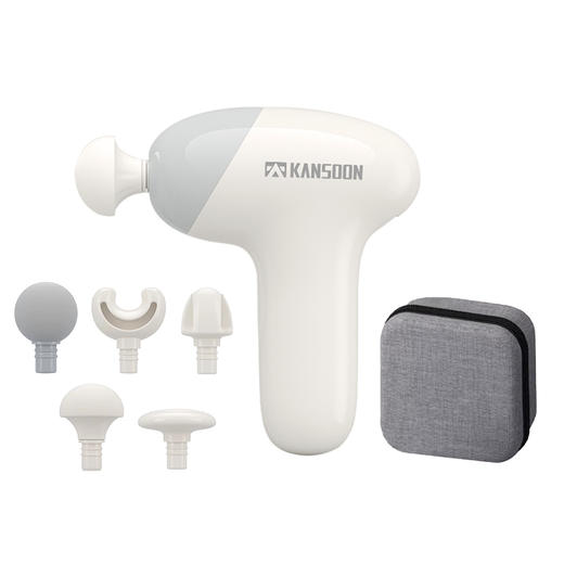 凯速筋膜枪家用灰白色迷你按摩仪肌肉筋膜按摩仪JM03白灰色（5个按摩头）【XPTX】 商品图5